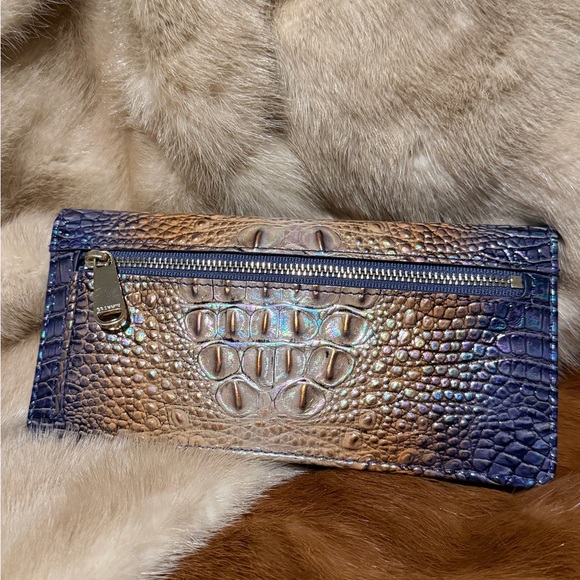 Brahmin Iridescent Multicolor Crocodile Embossed Ady Wallet - Picture 2 of 4